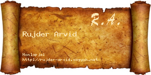 Rujder Arvid névjegykártya